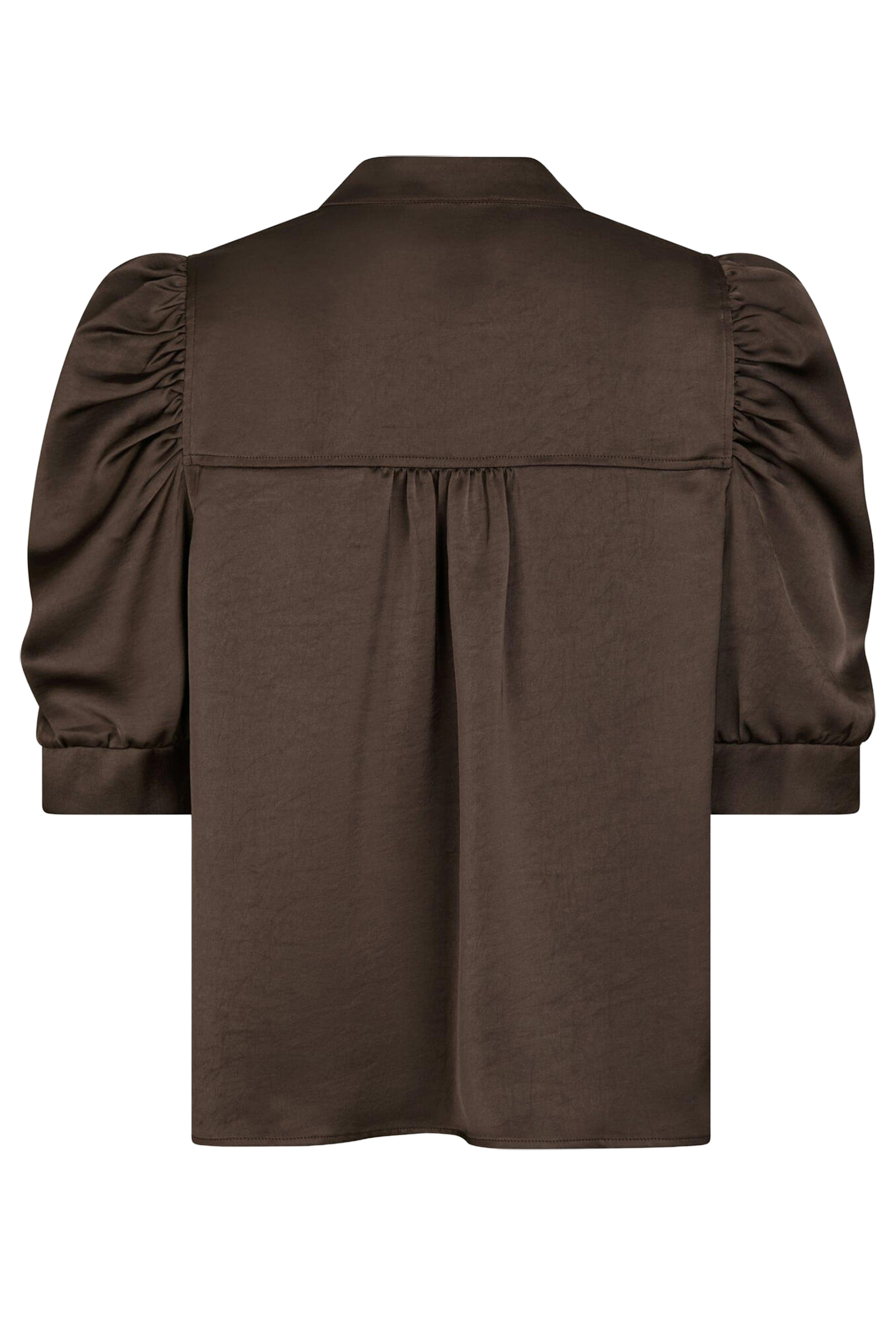 Dames blouse korte mouw bruin