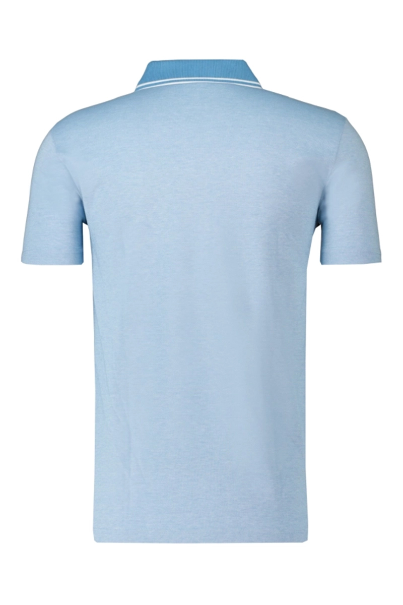 Heren polo korte mouw blauw