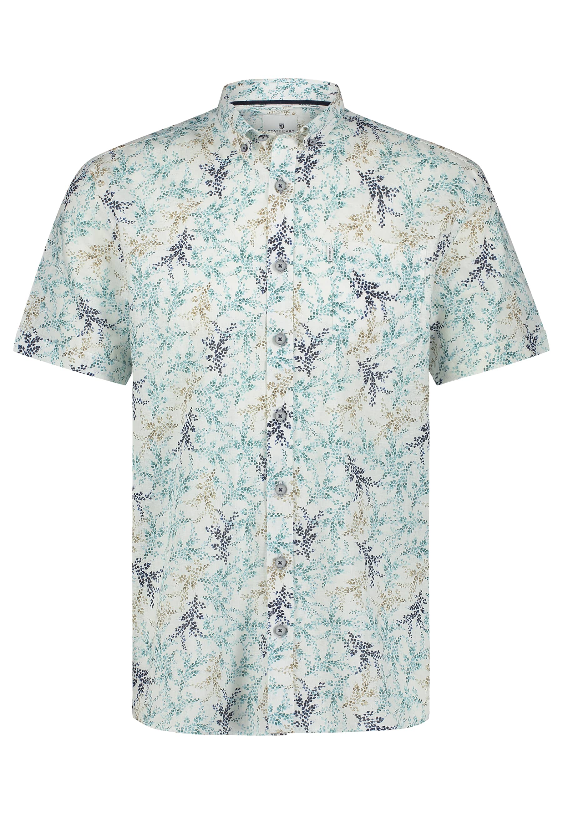 State of Art Shirt SS Print Co/Li Ecru-1 1