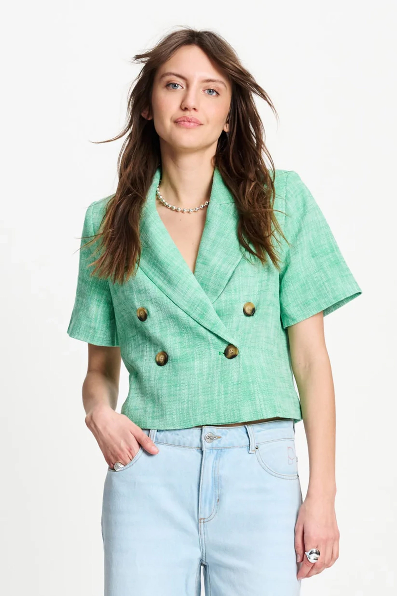 Dames blazer groen
