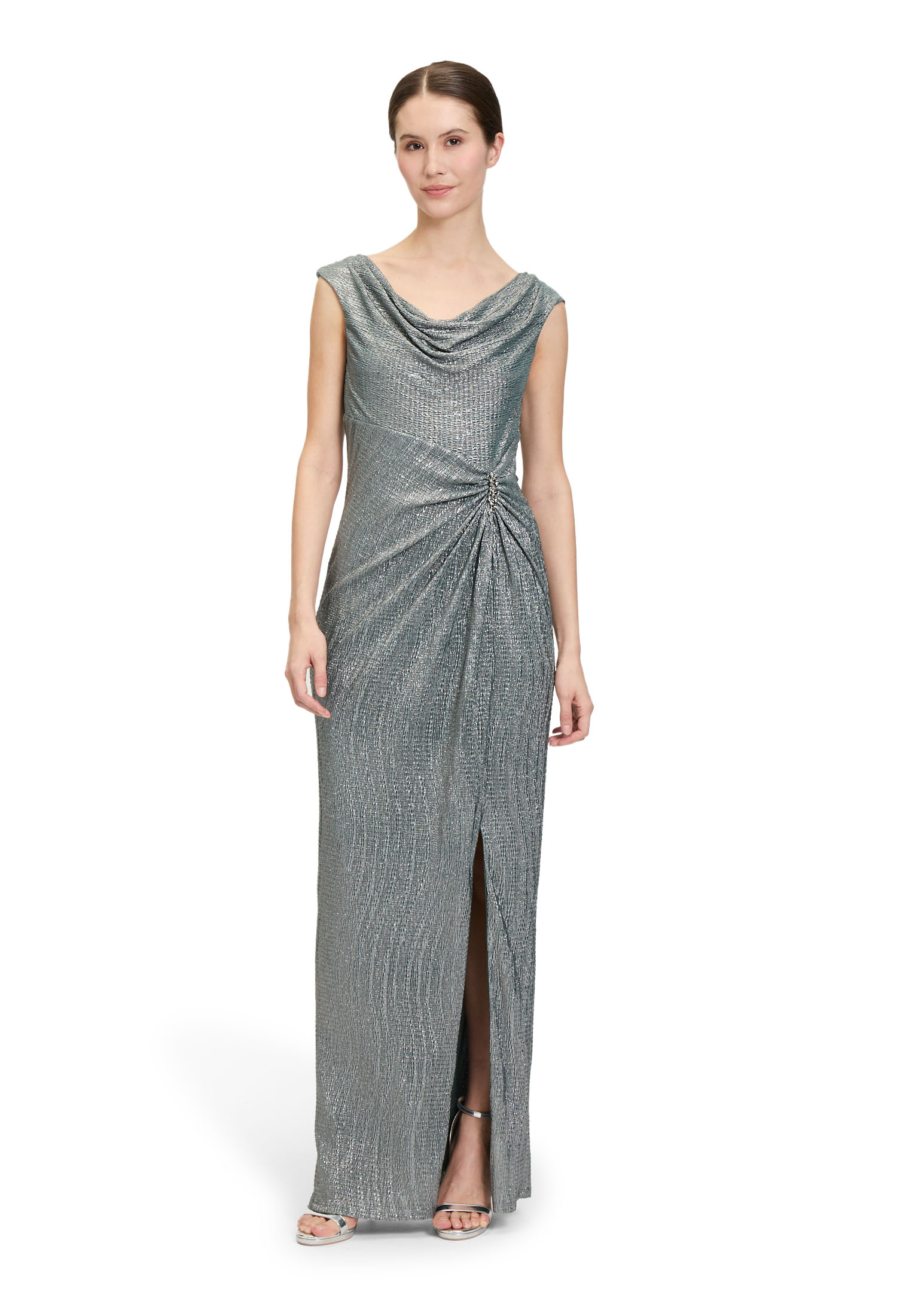 Vera Mont Kleid Lang ohne Arm Dark Green/Grey 3