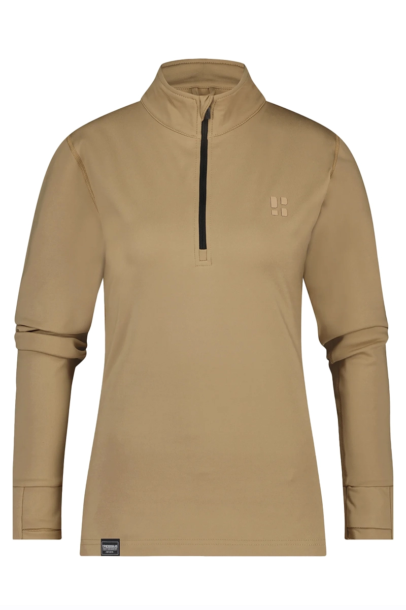 Wintersport dames pully+rits bruin