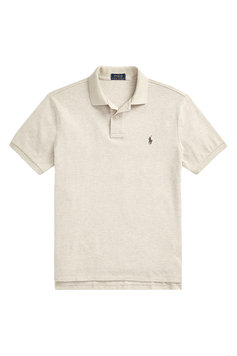 Heren polo korte mouw ecru