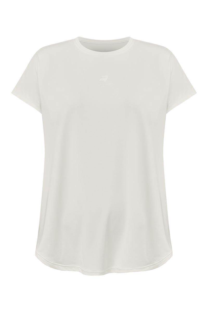Fitness dames t-shirt km ecru