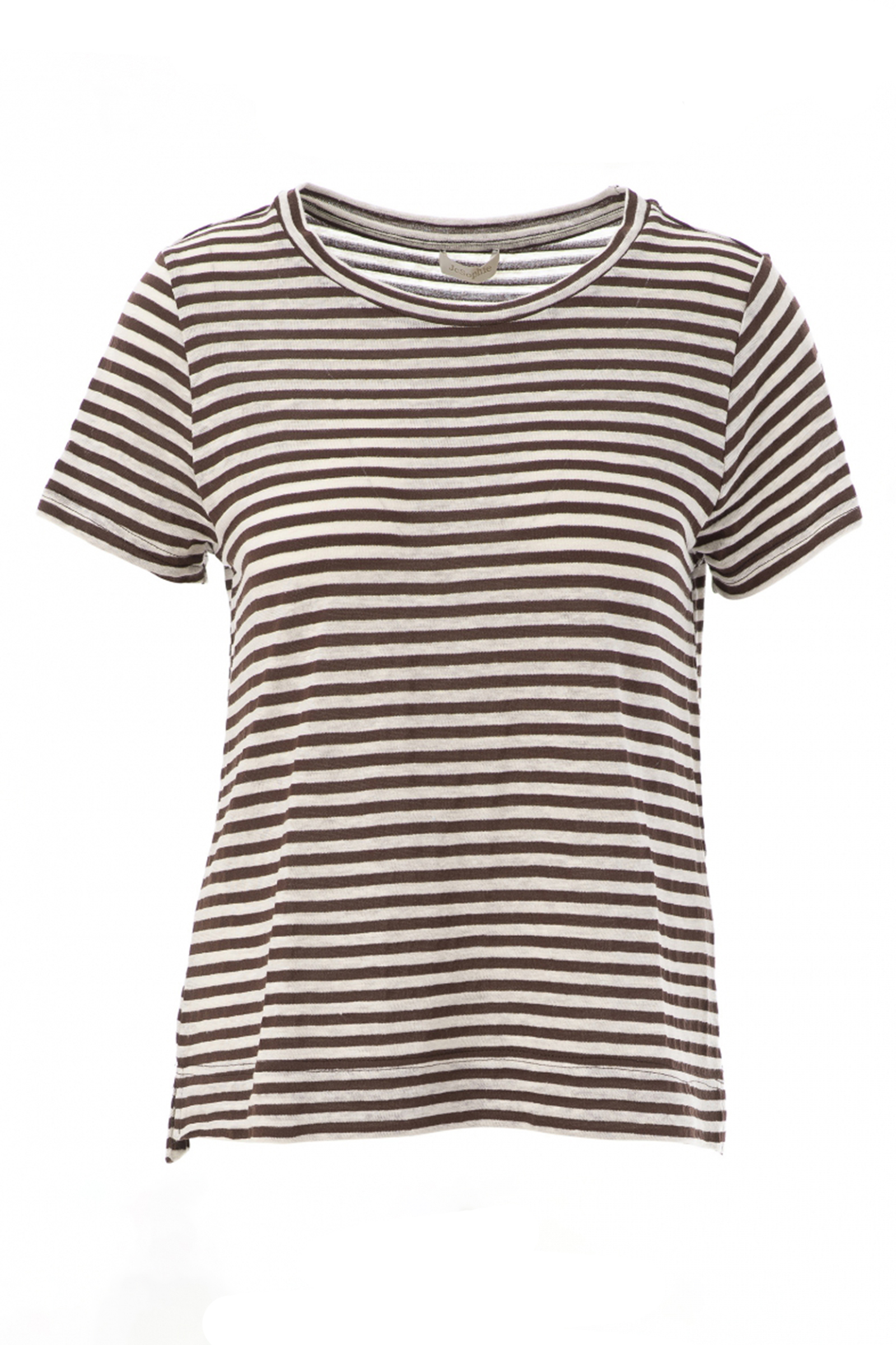 Dames t-shirt korte mouw bruin