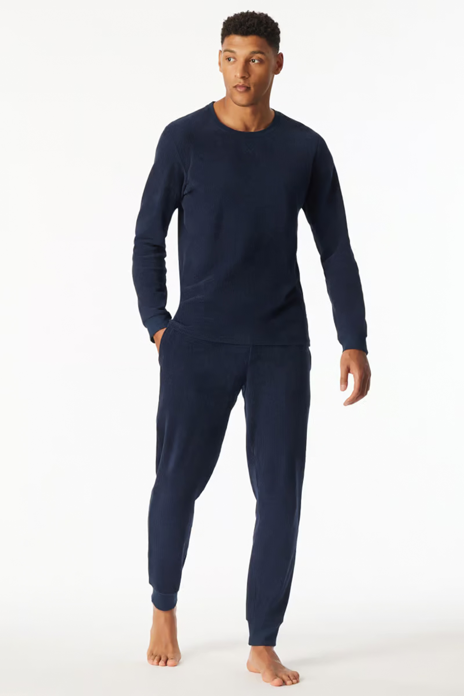 Nachtmode heren pyjama blauw