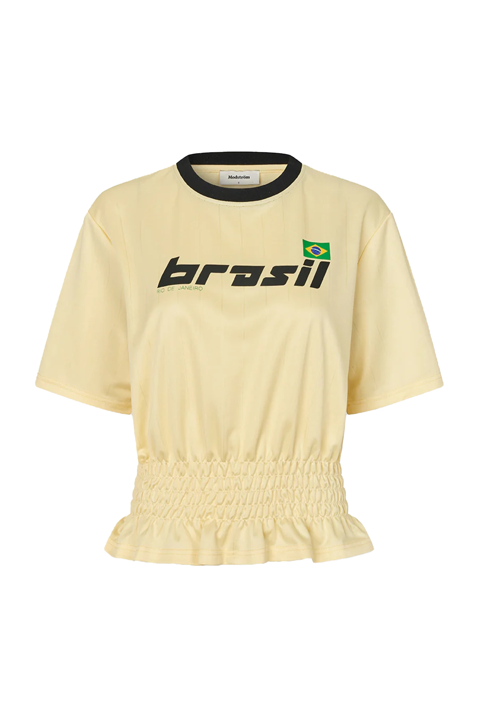 Dames t-shirt korte mouw geel