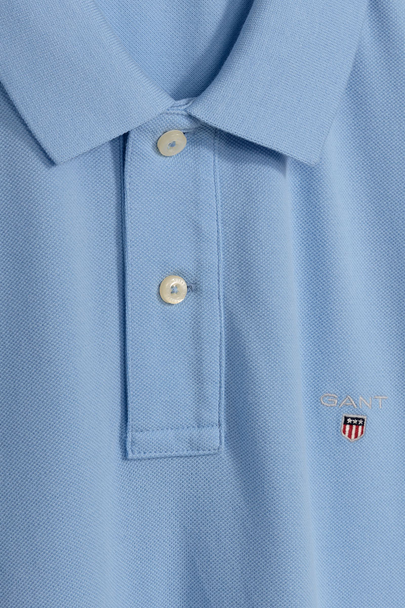 Heren polo korte mouw blauw