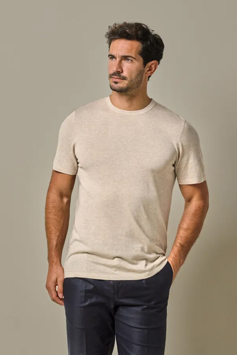 Heren t-shirt kortemouw bruin