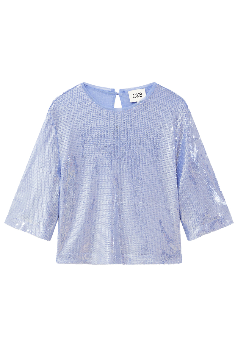 Dames blouse korte mouw blauw