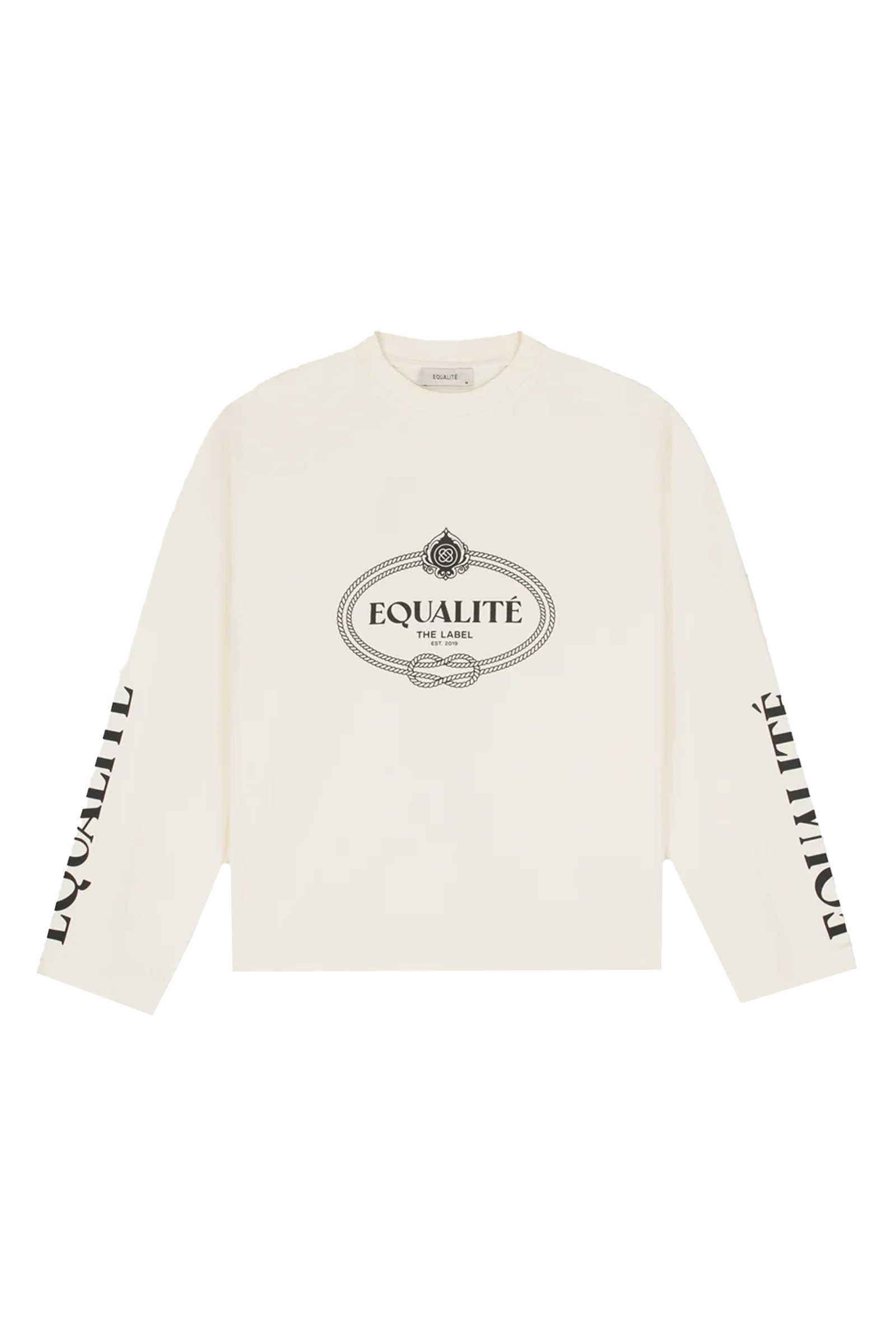 Heren t-shirt lange mouw ecru