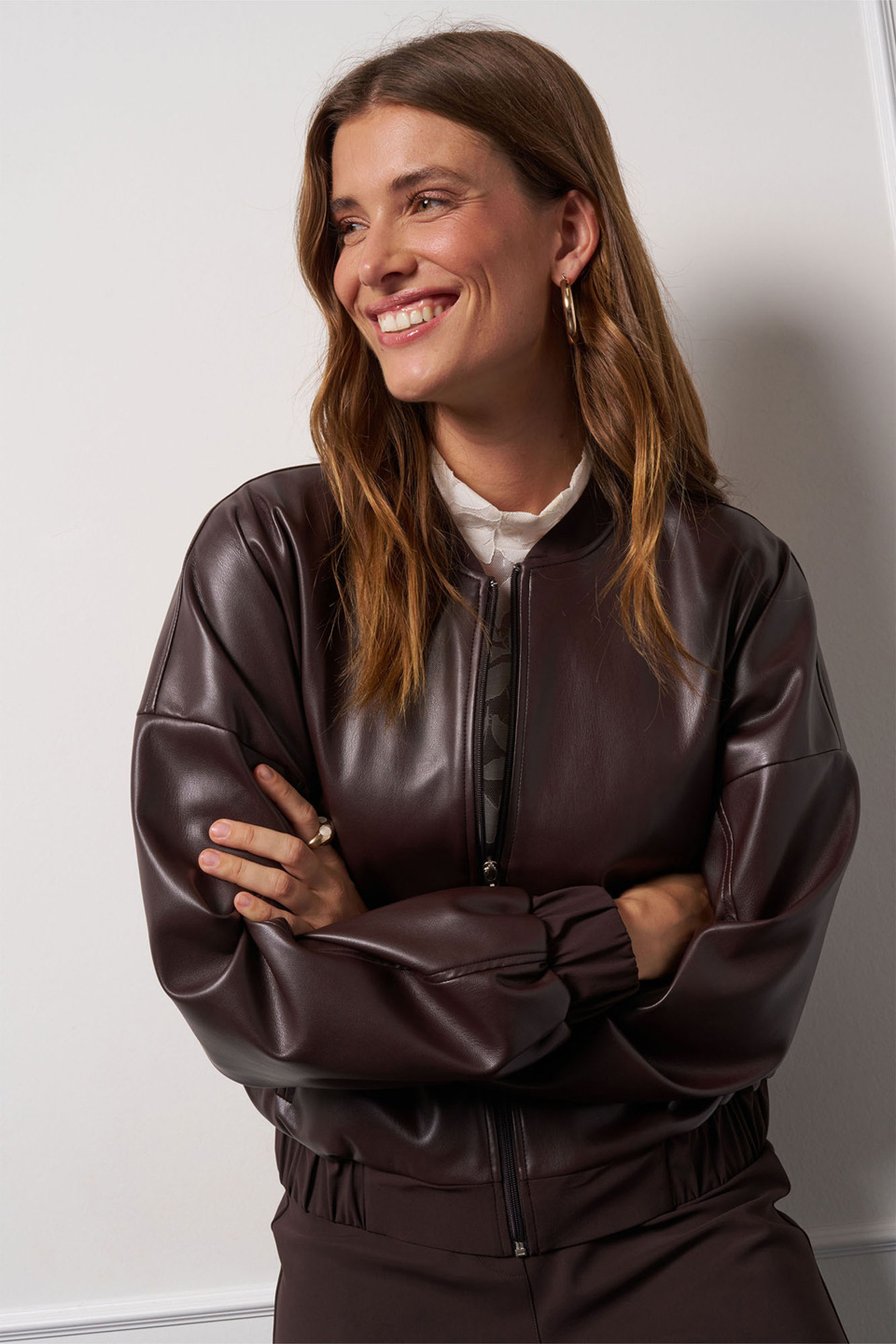 Dames blazer bruin