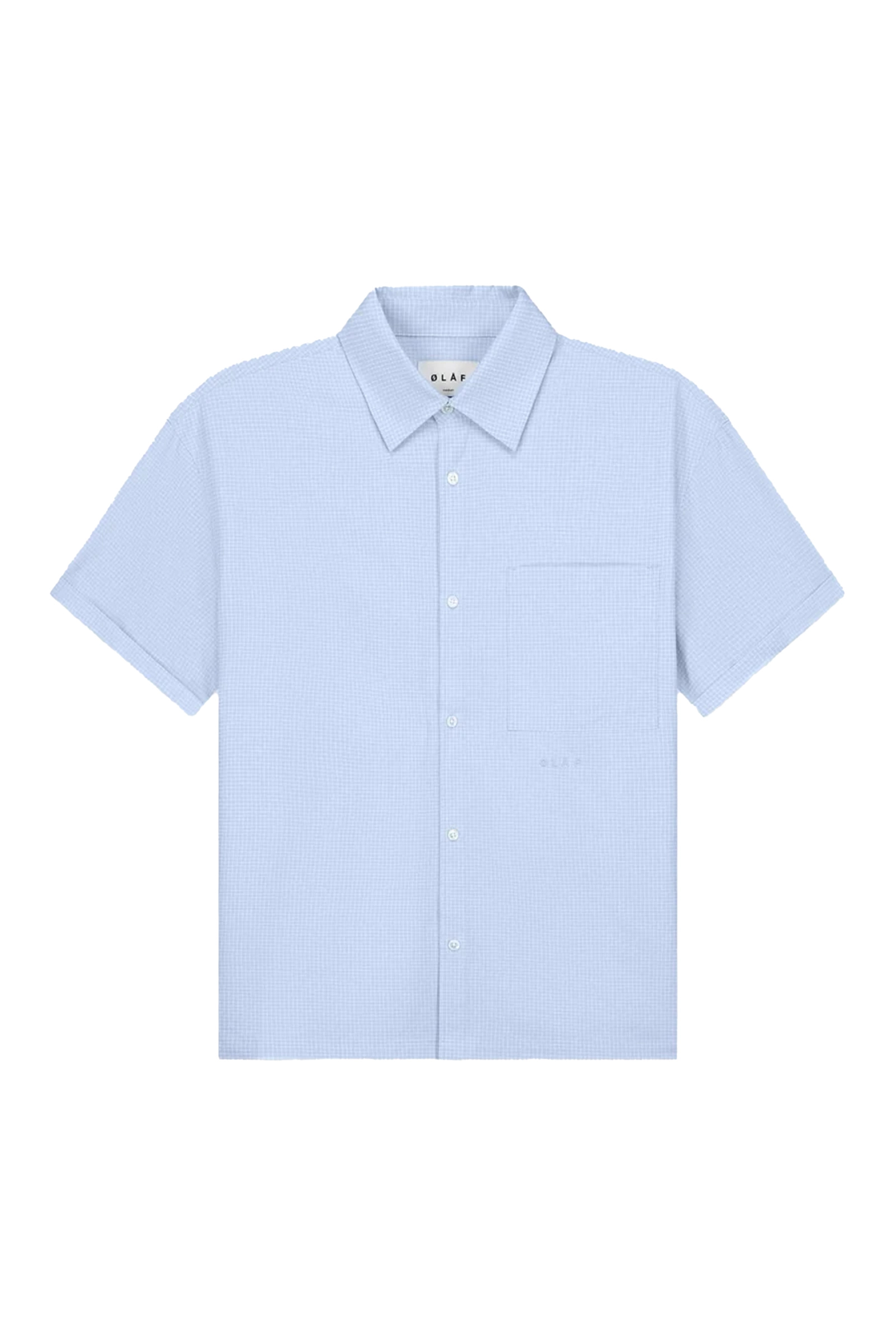 Olaf Hussein BOXY MINI CHECK SHIRT Blauw 1