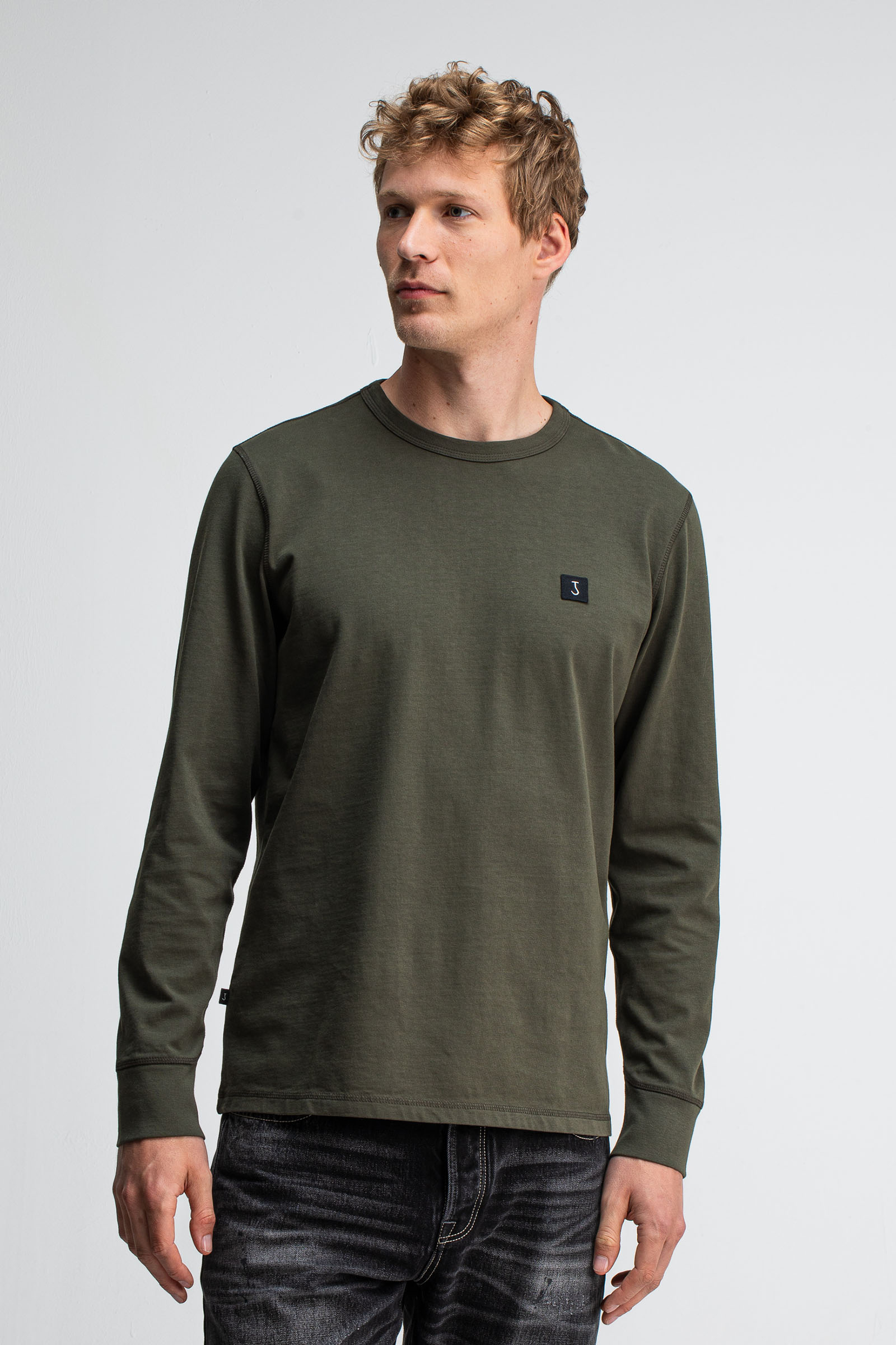 Heren t-shirt lange mouw bruin