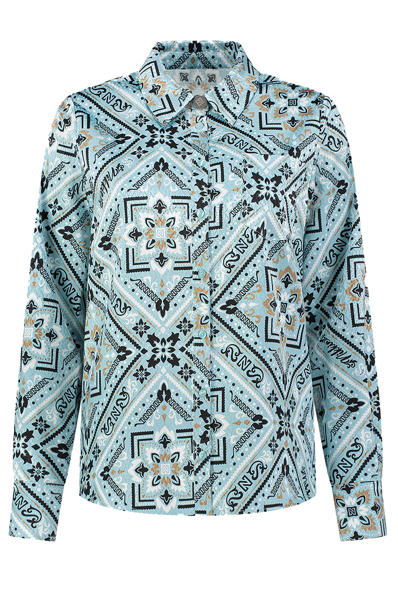 Dames blouse lange mouw zwart