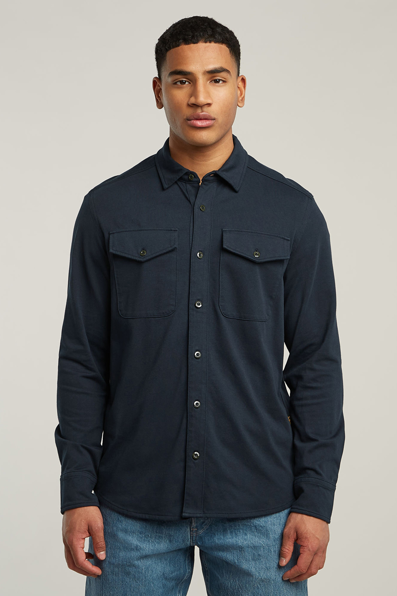 Heren overhemd lm casual blauw
