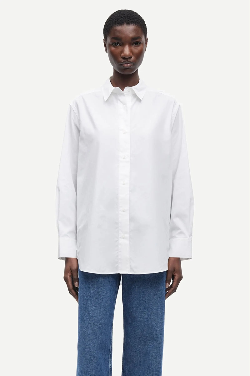 Dames blouse lange mouw wit