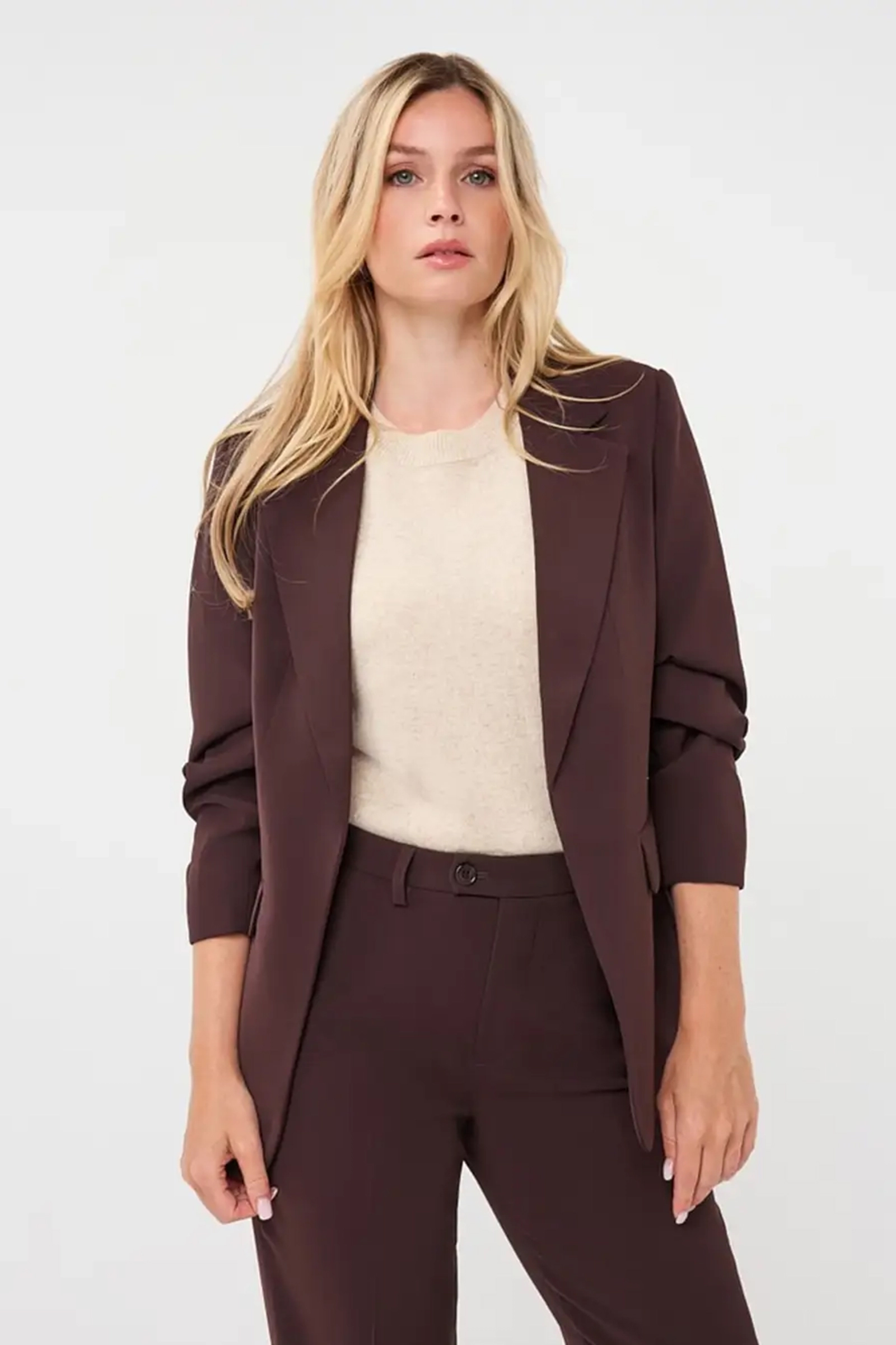 Dames blazer bruin
