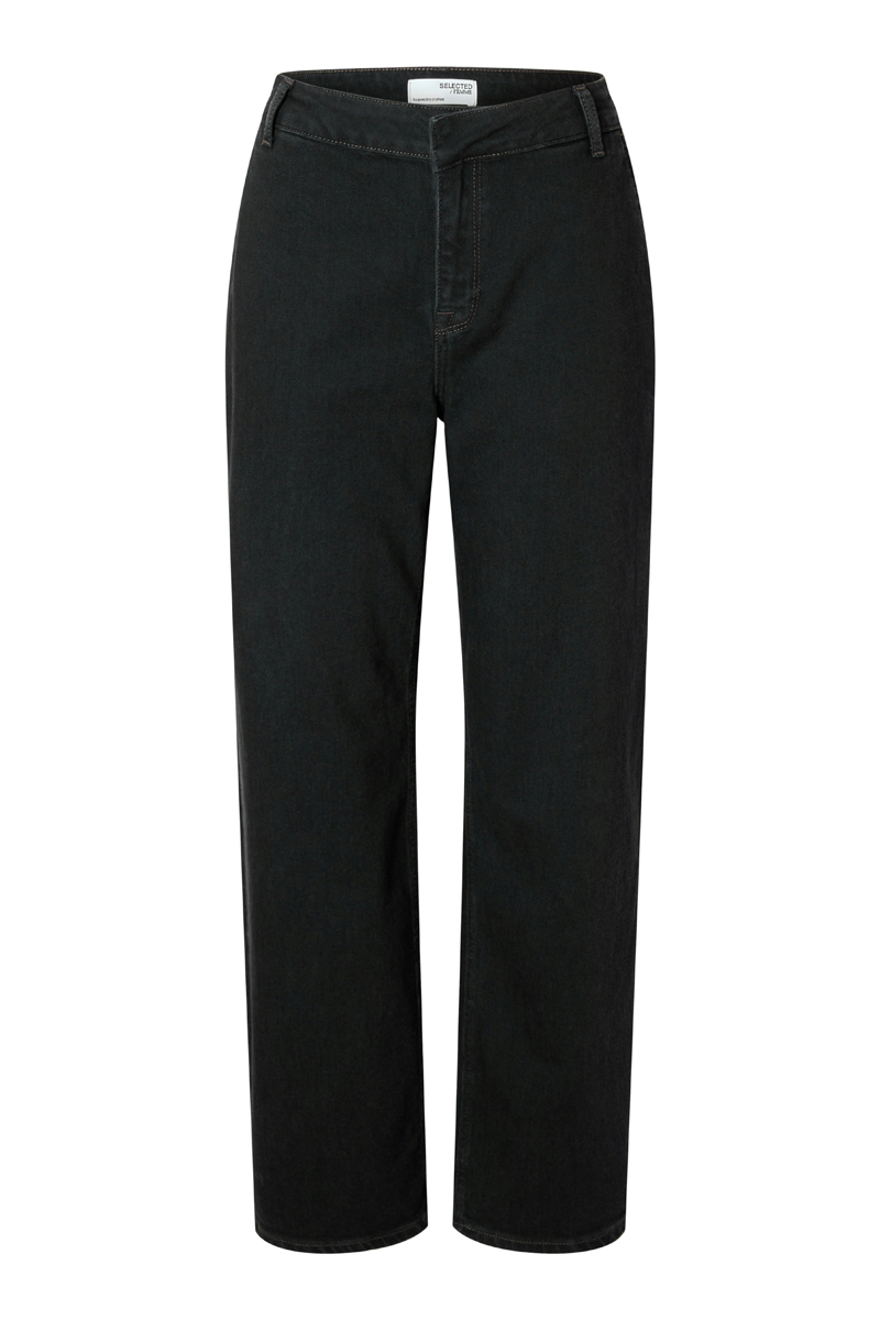 Selected SLFMELLIE MW WIDE JEANS 181951-Black Denim 1