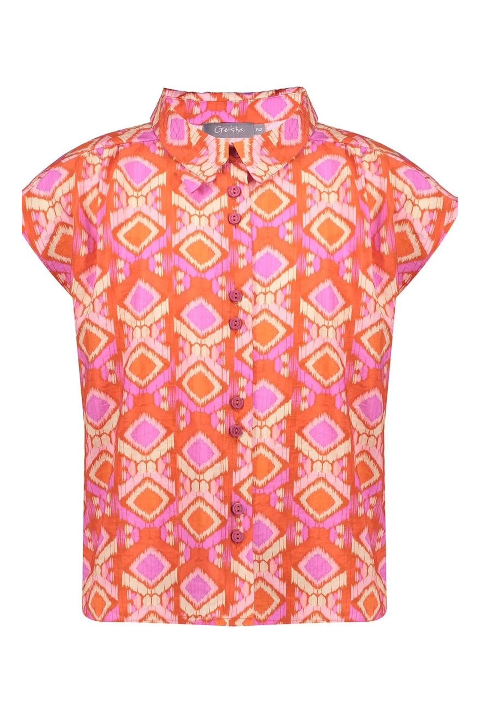 Meisjes blouse korte mouw rood