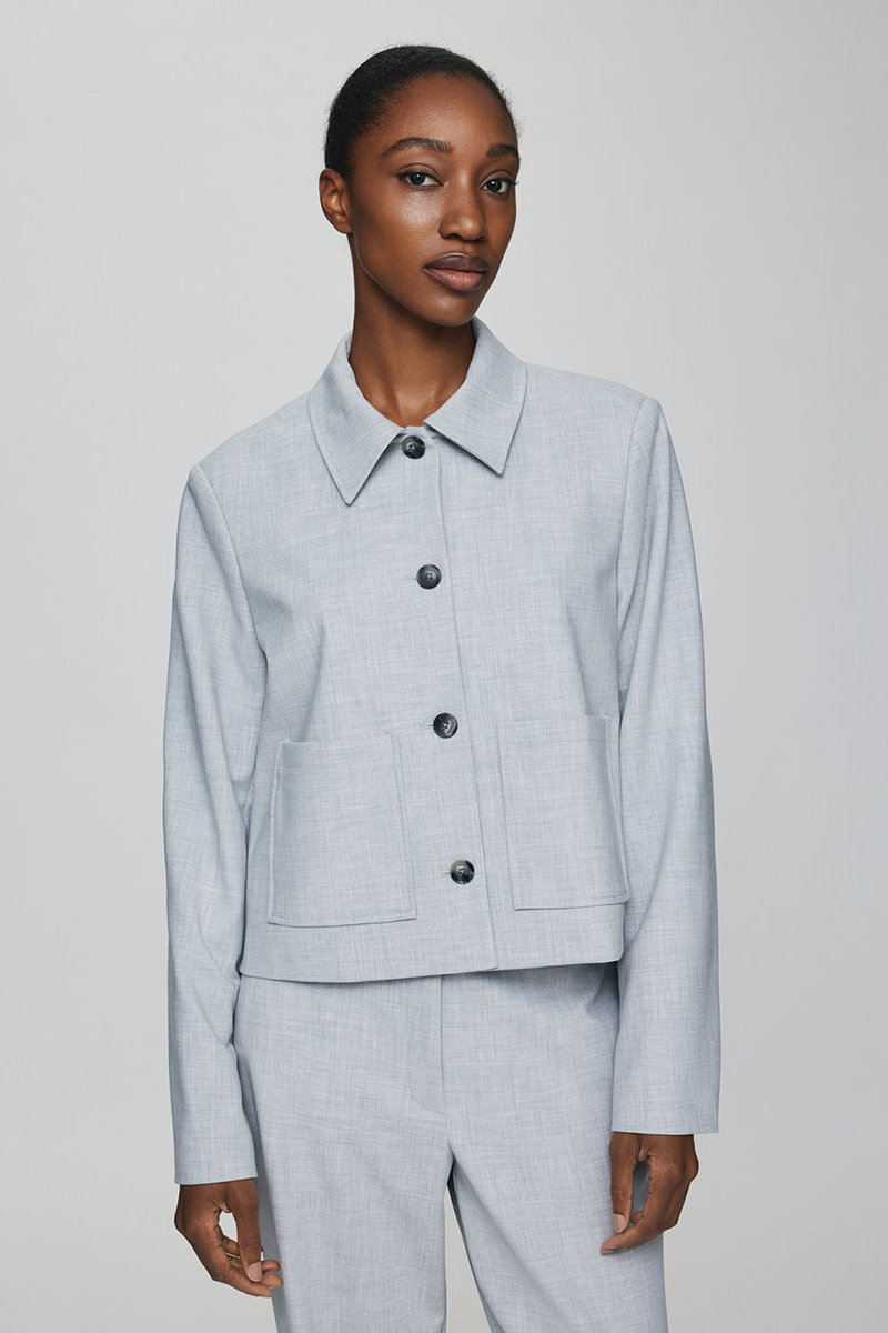 Dames blazer grijs