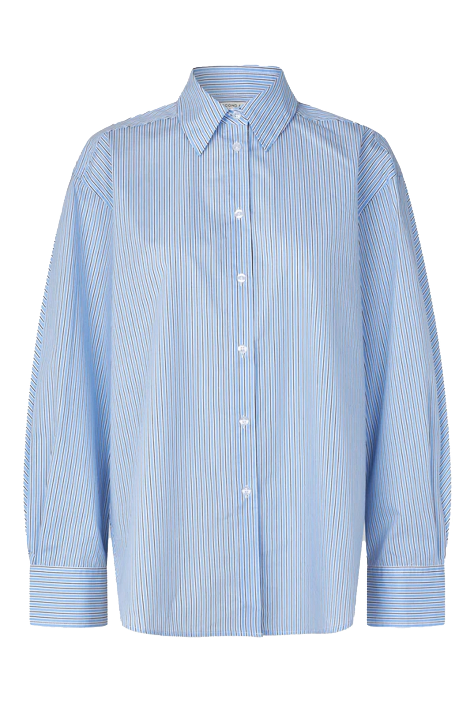 Dames blouse lange mouw blauw