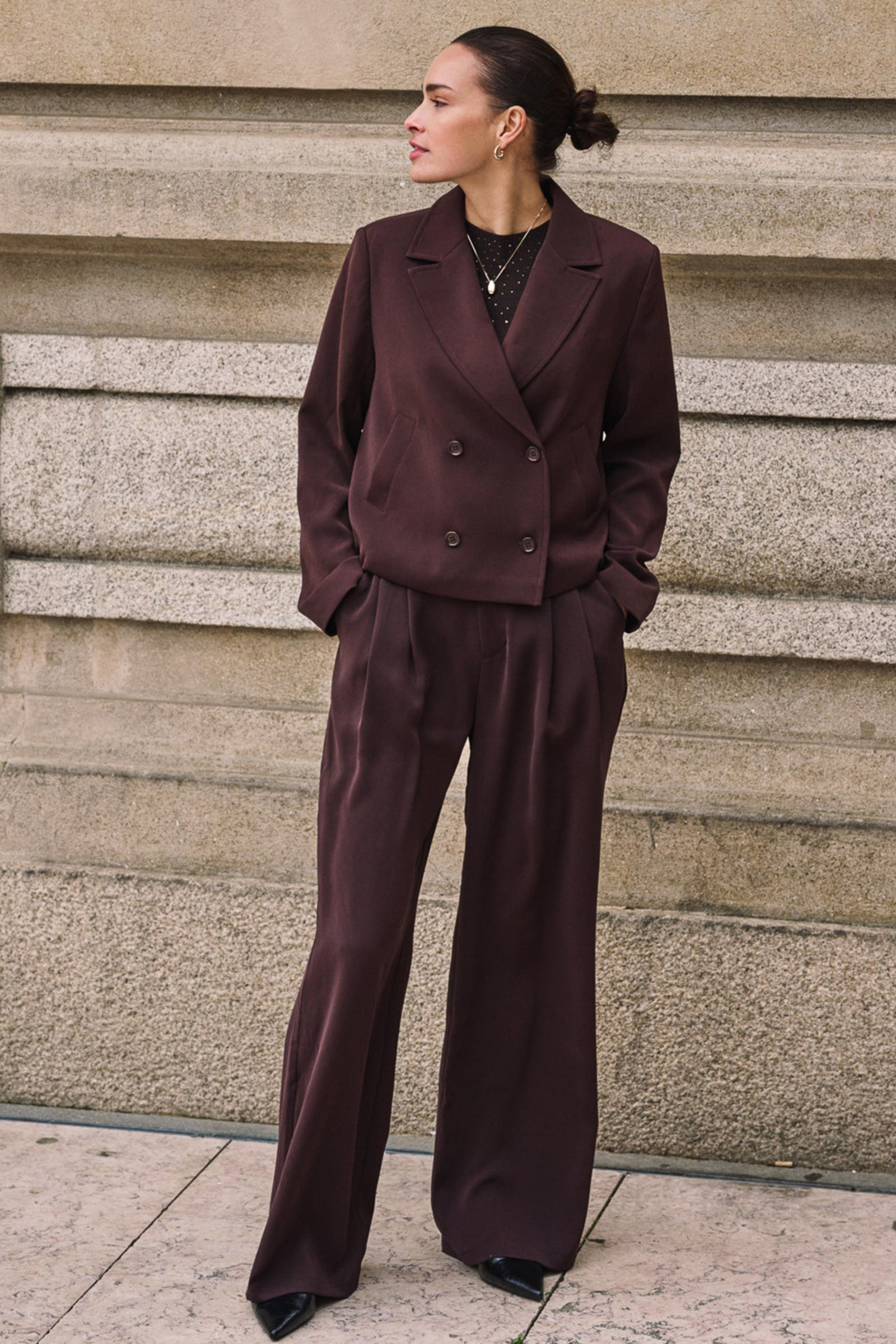 Dames blazer bruin