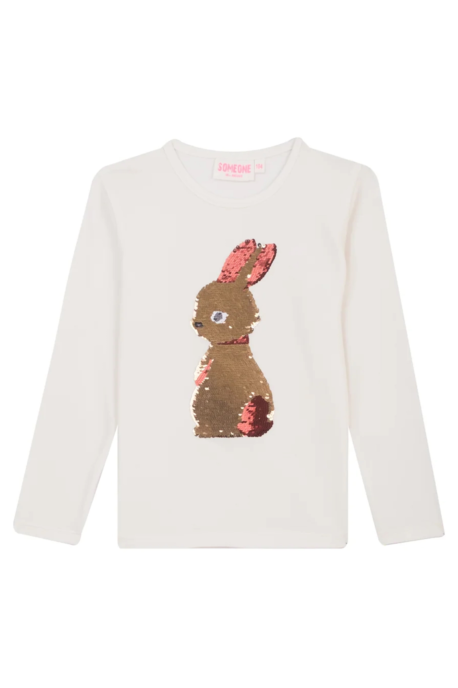 Meisjes t-shirt lange mouw ecru