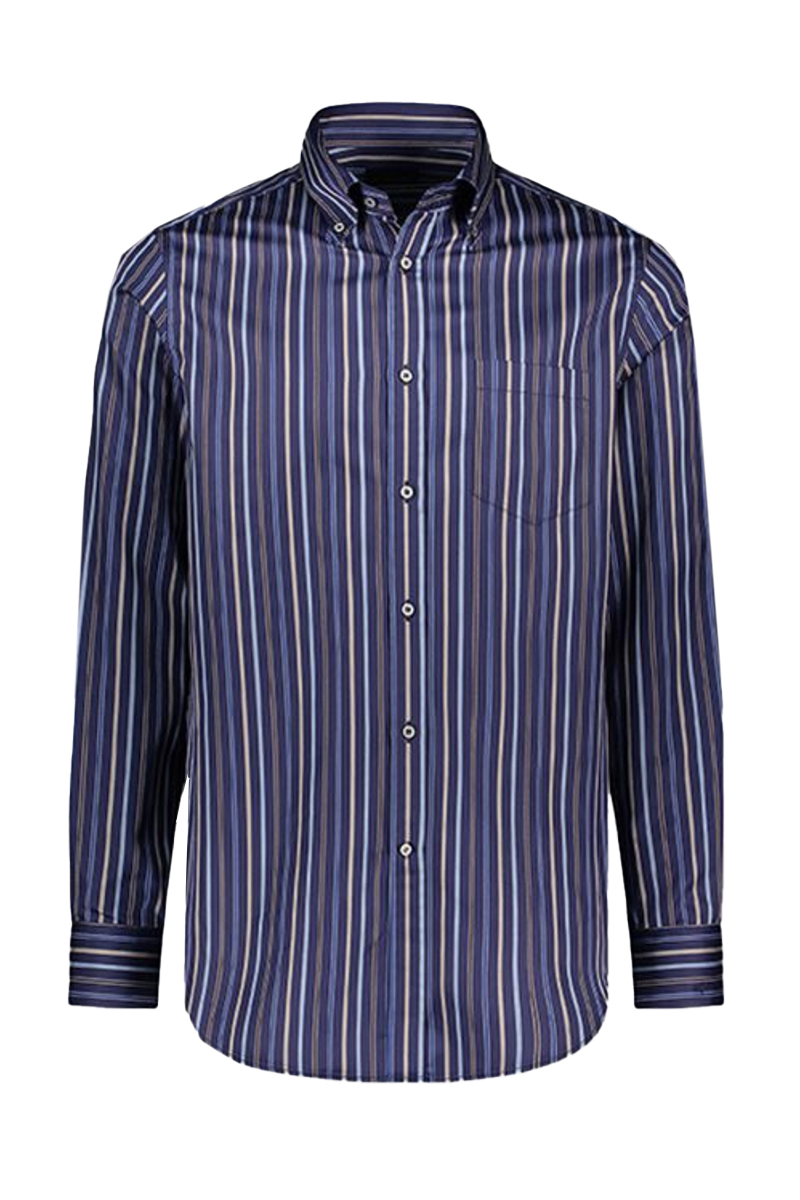Heren overhemd lm casual blauw