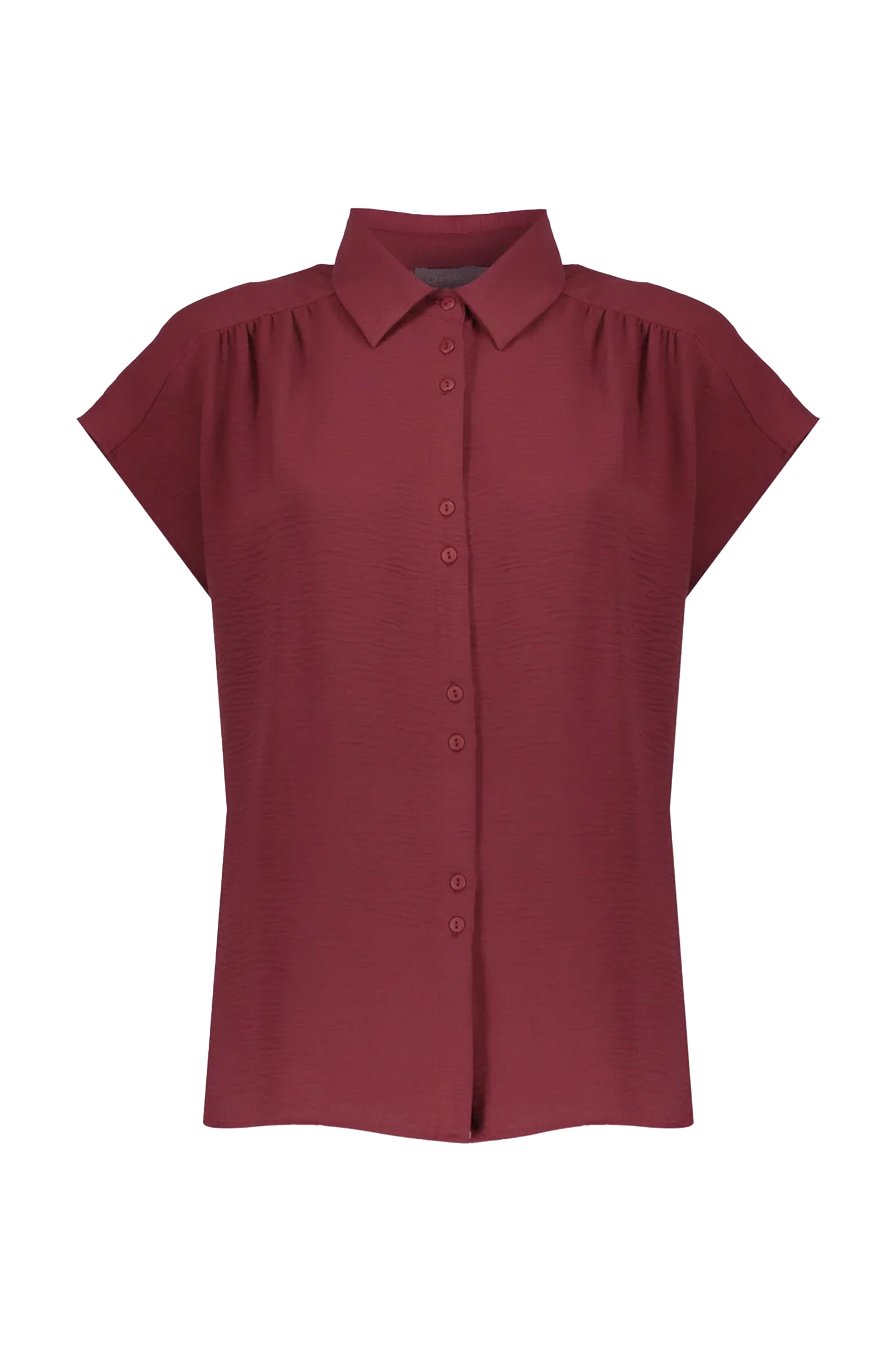 Dames blouse korte mouw rood