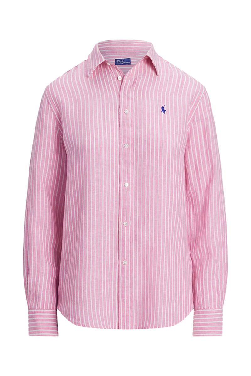 Dames blouse lange mouw rose