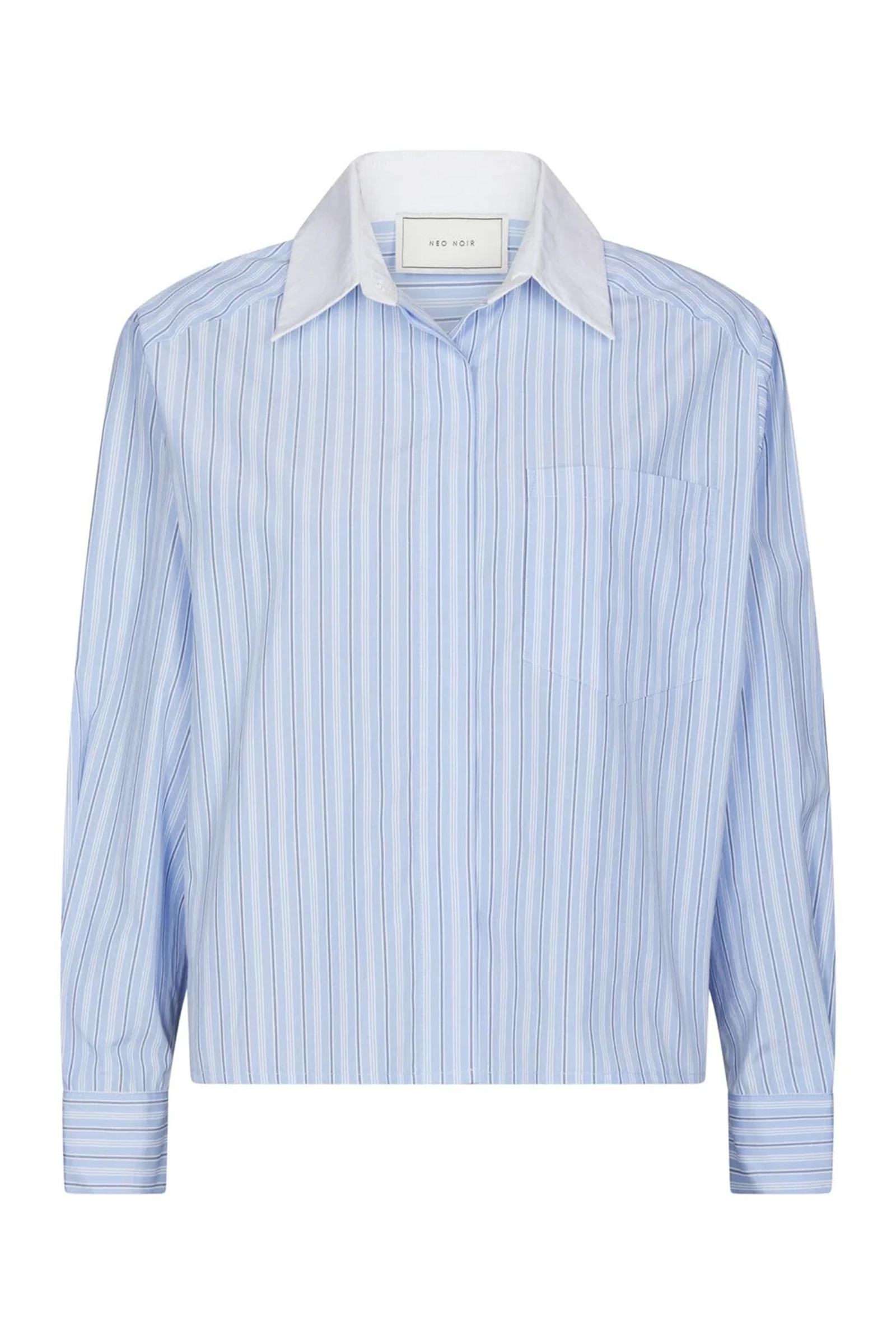 Dames blouse lange mouw blauw