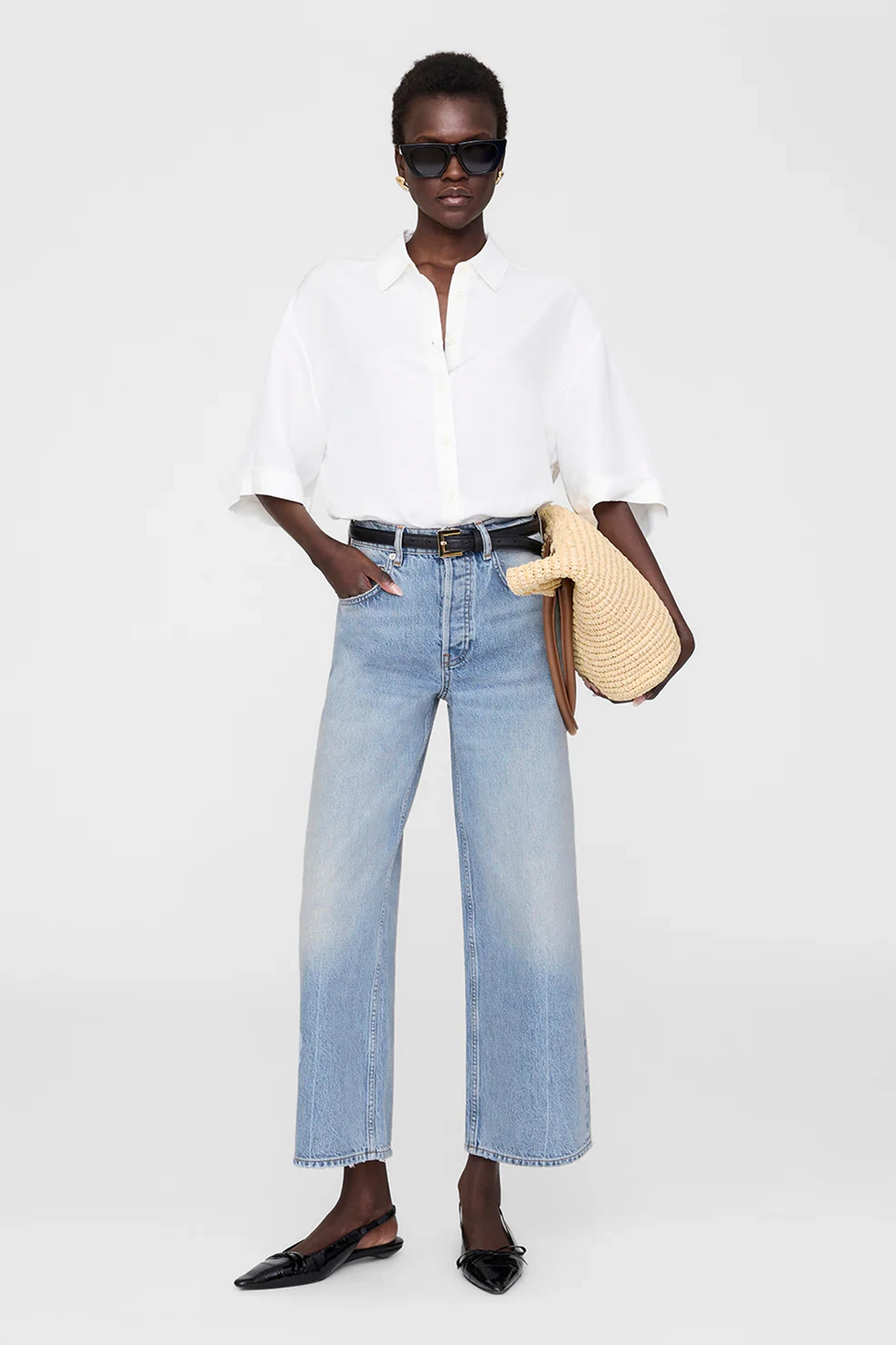 Anine Bing Coco shirt Ecru-1 2