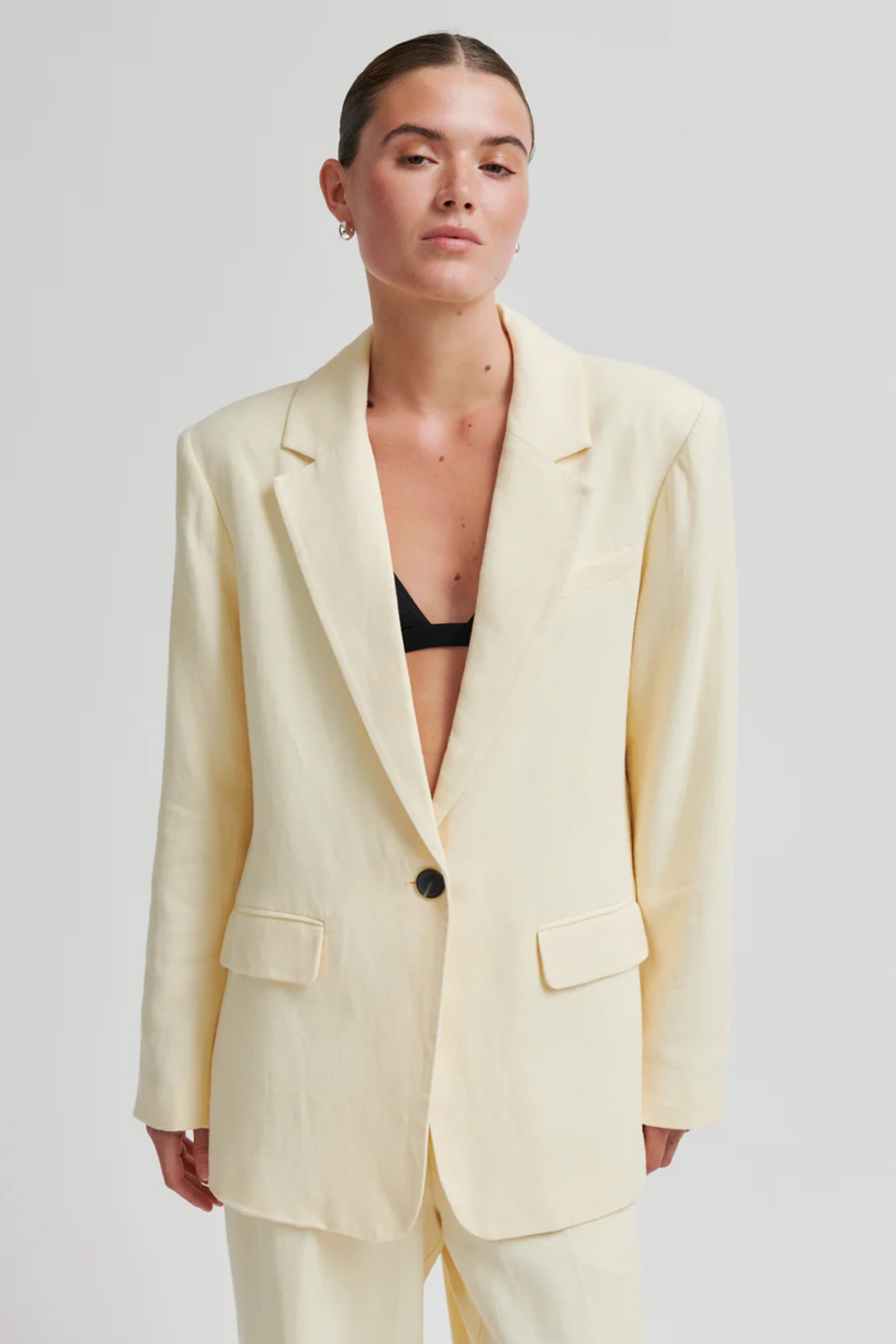 Dames blazer geel