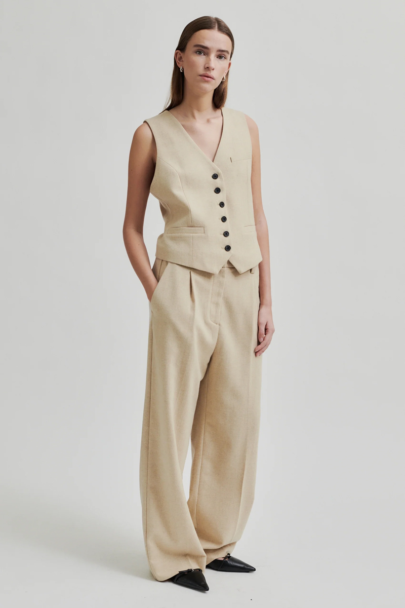 Dames broek ecru