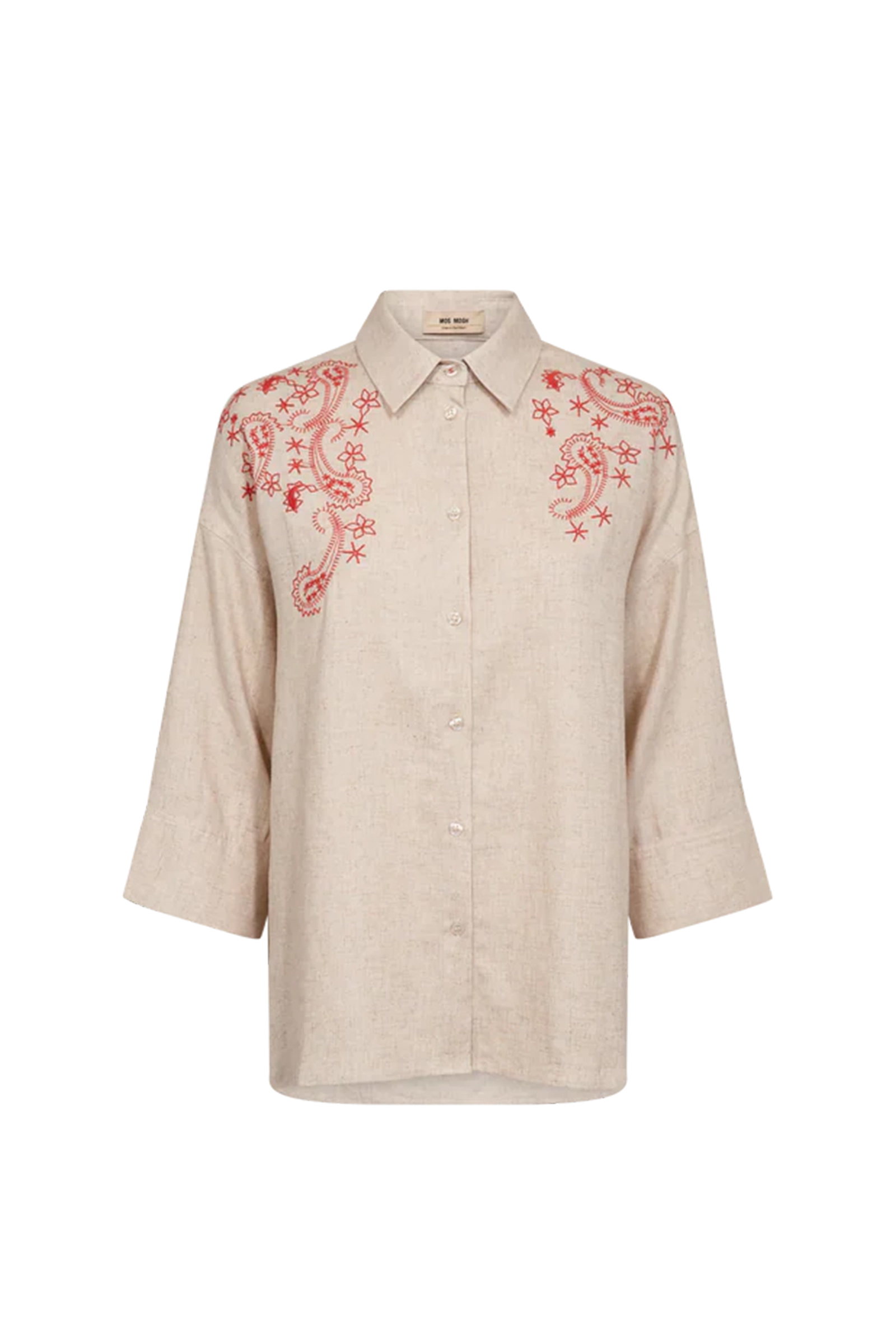 Dames blouse korte mouw ecru