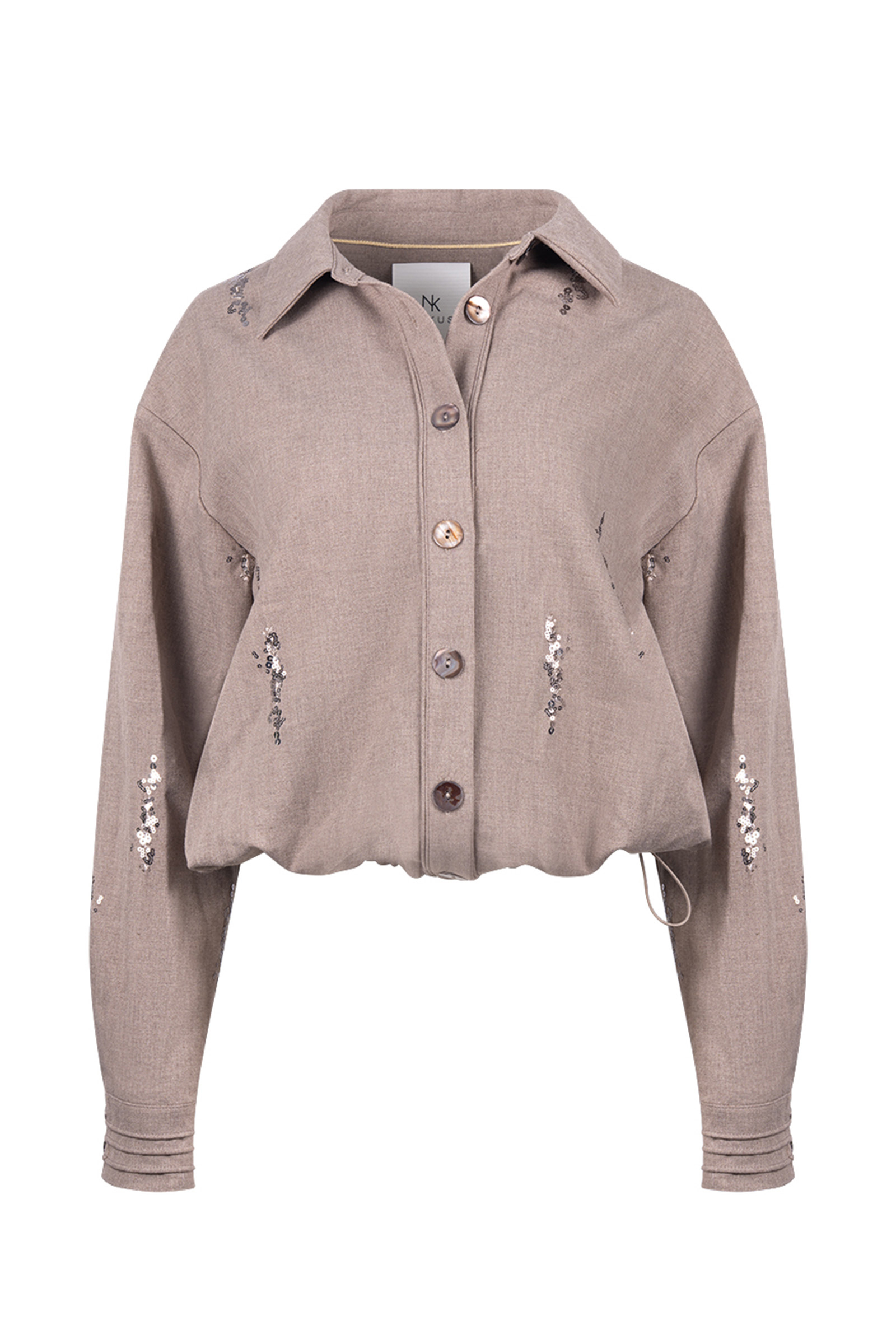 Dames blouse lange mouw bruin