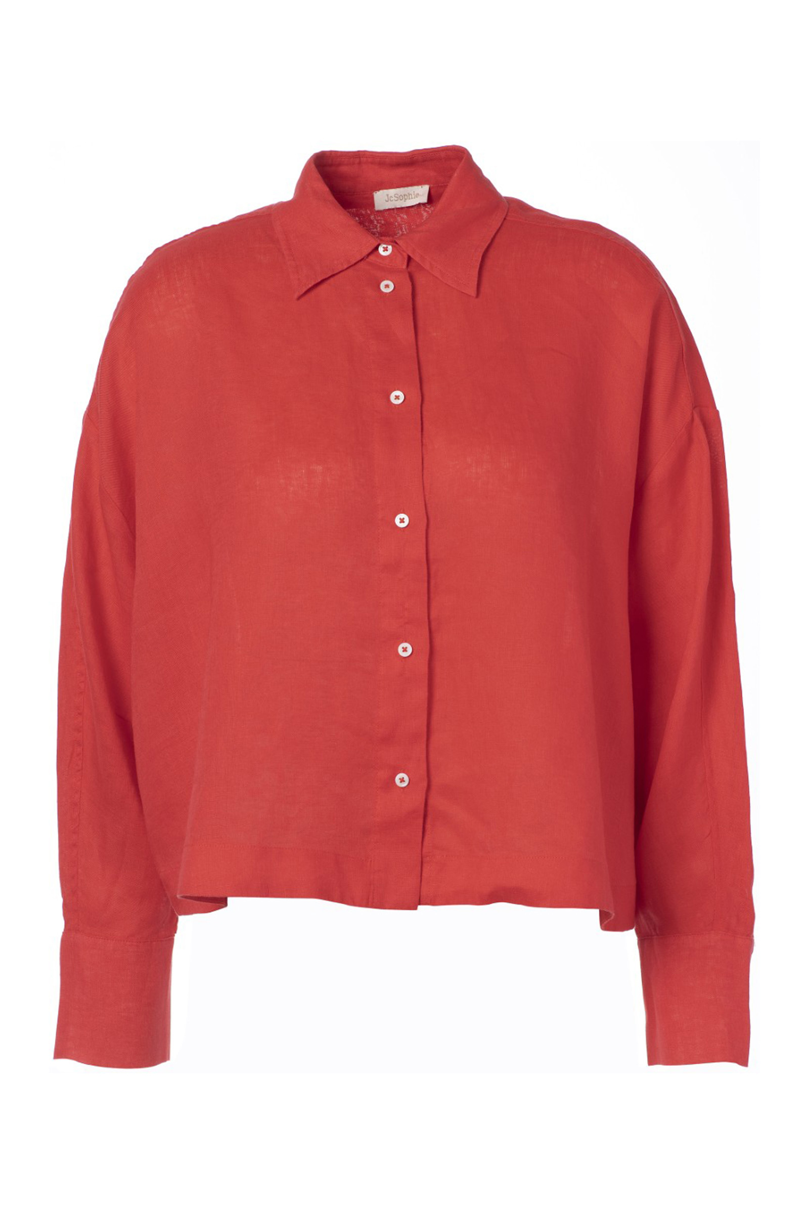 Dames blouse lange mouw rood