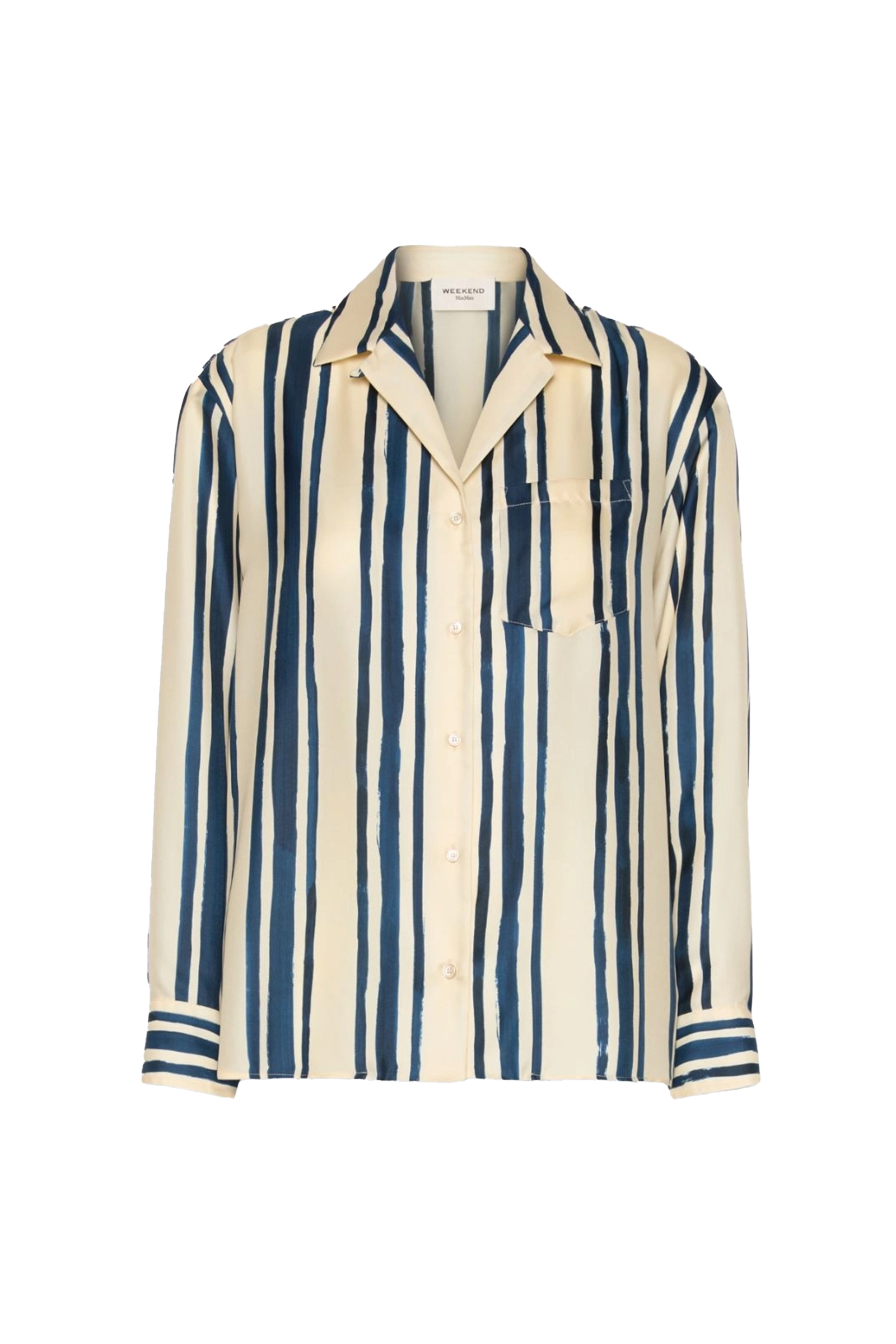 Dames blouse lange mouw blauw