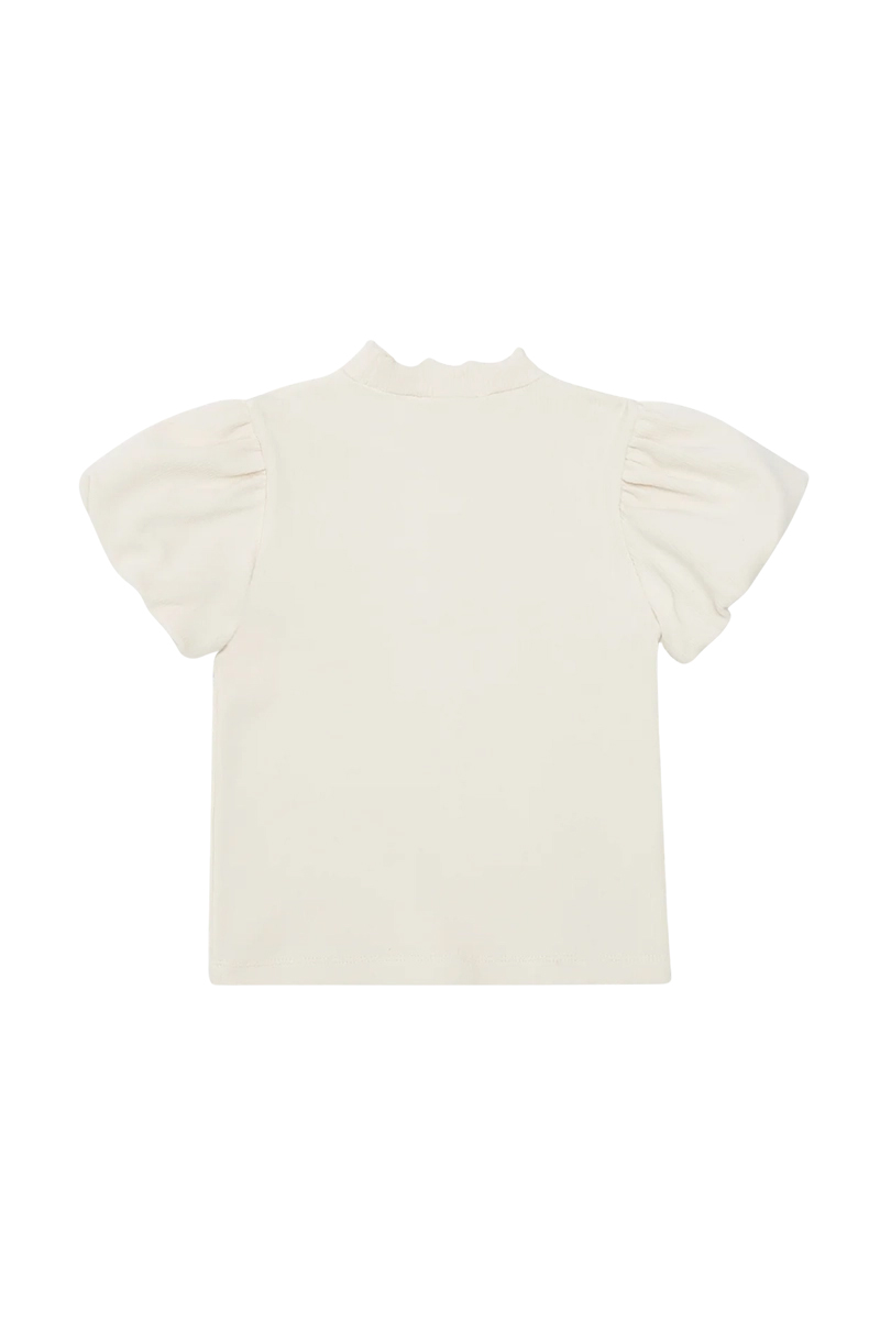Meisjes t-shirt korte mouw ecru