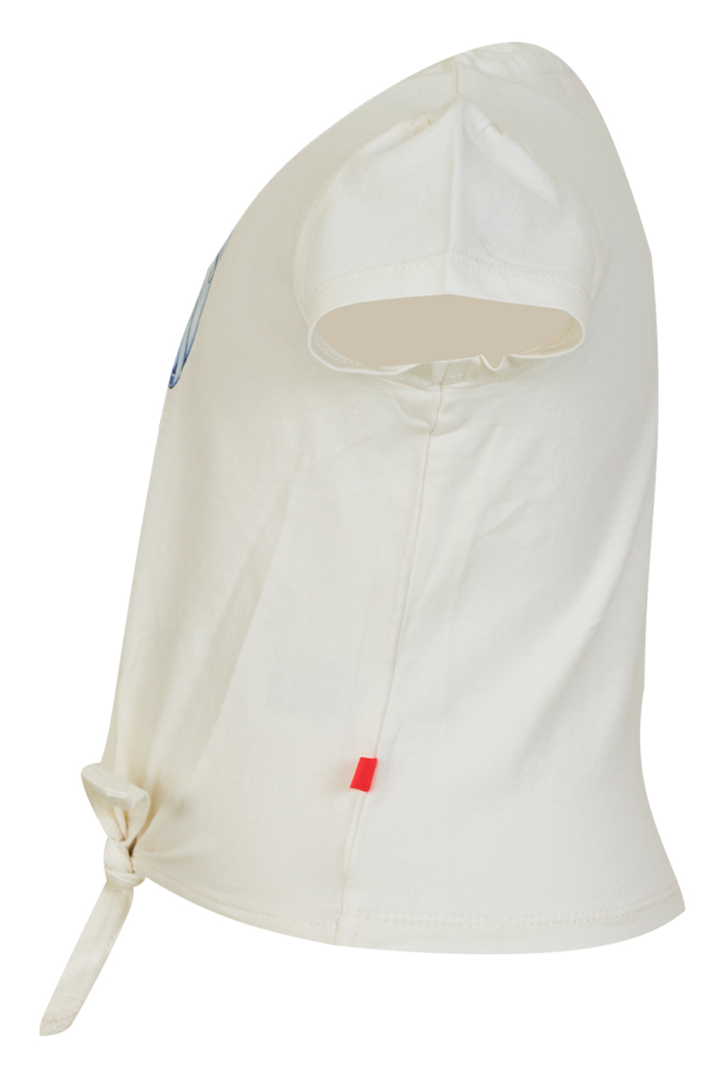 Meisjes t-shirt korte mouw ecru