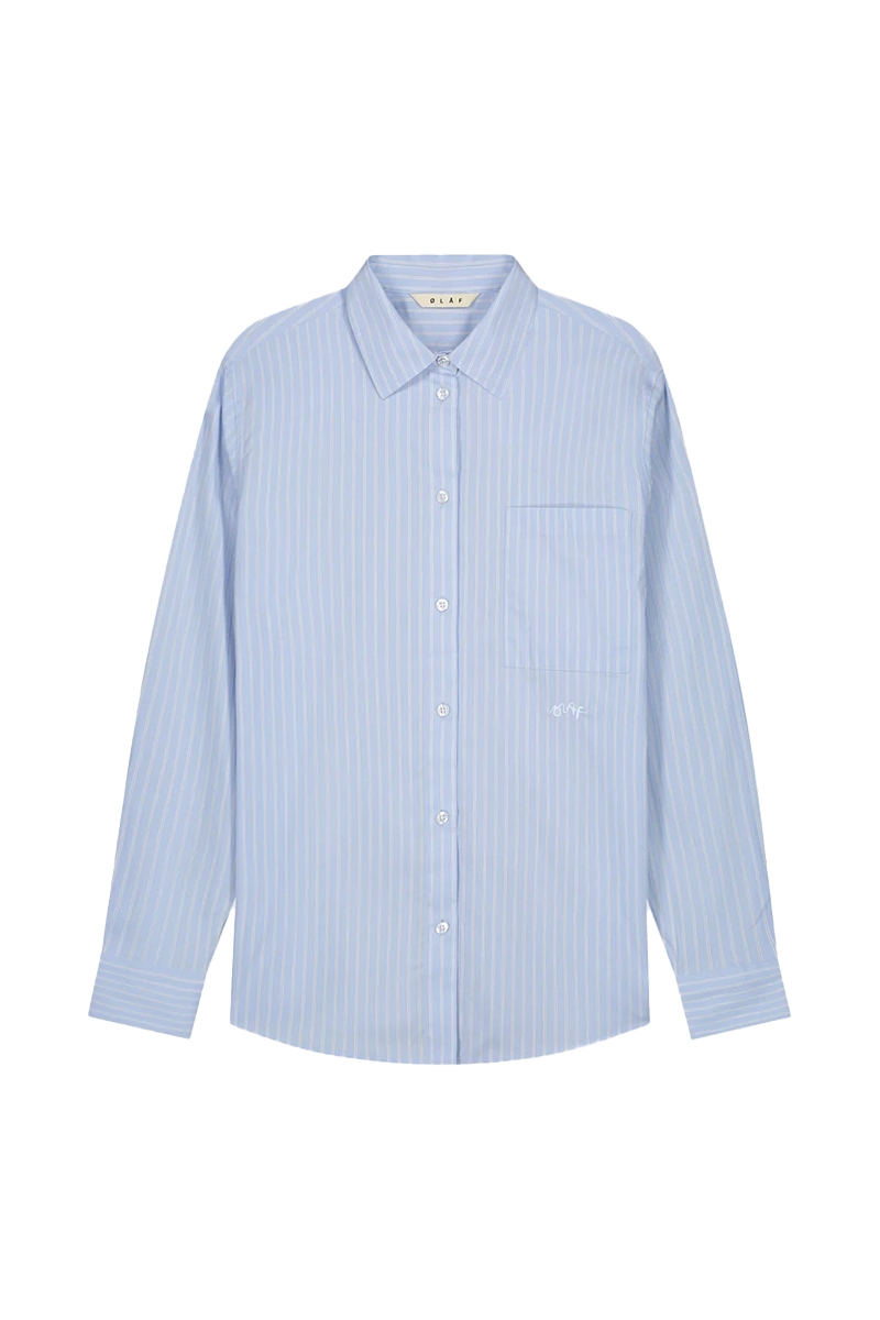Dames blouse lange mouw blauw