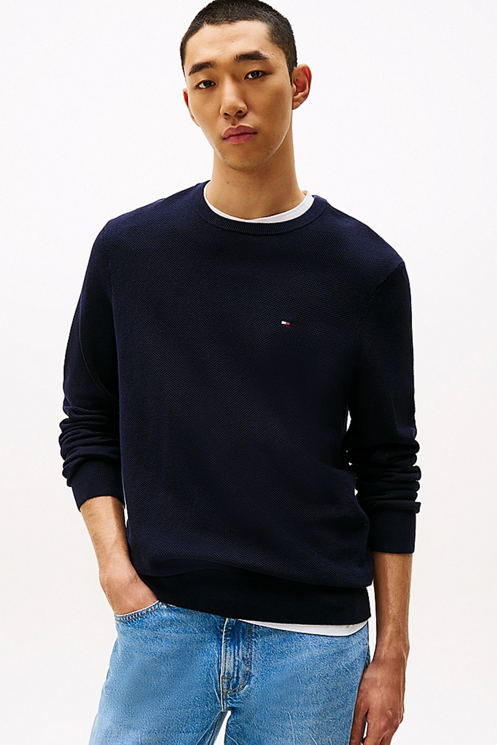 Tommy Hilfiger ESSENTIAL STRUCTURE CREW NECK Blauw 2