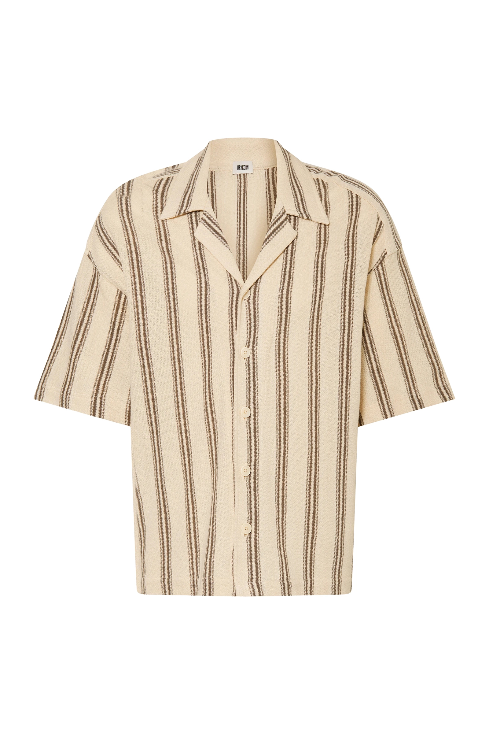 Heren overhemd km casual bruin
