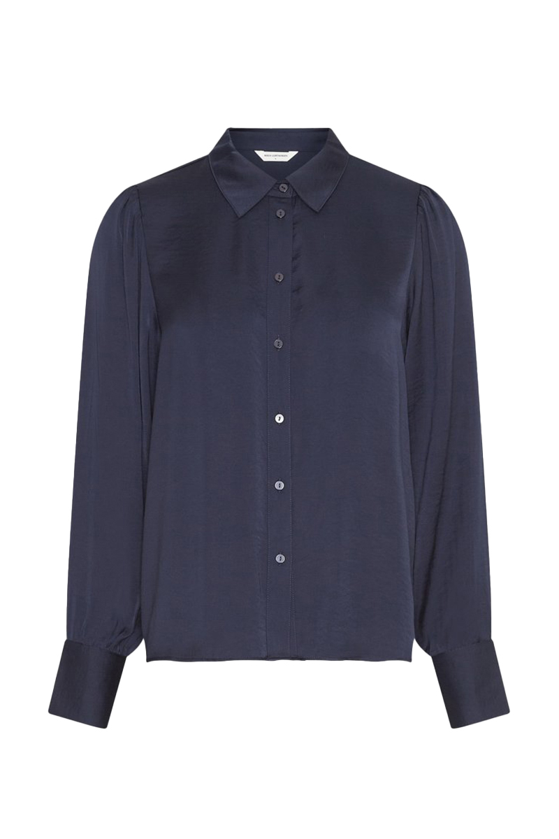 Dames blouse lange mouw blauw