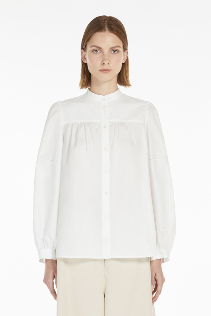 Dames blouse lange mouw wit