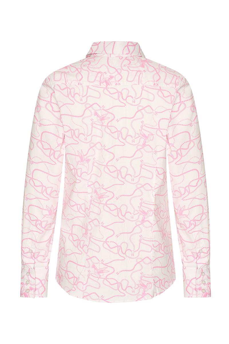 Dames blouse lange mouw rose