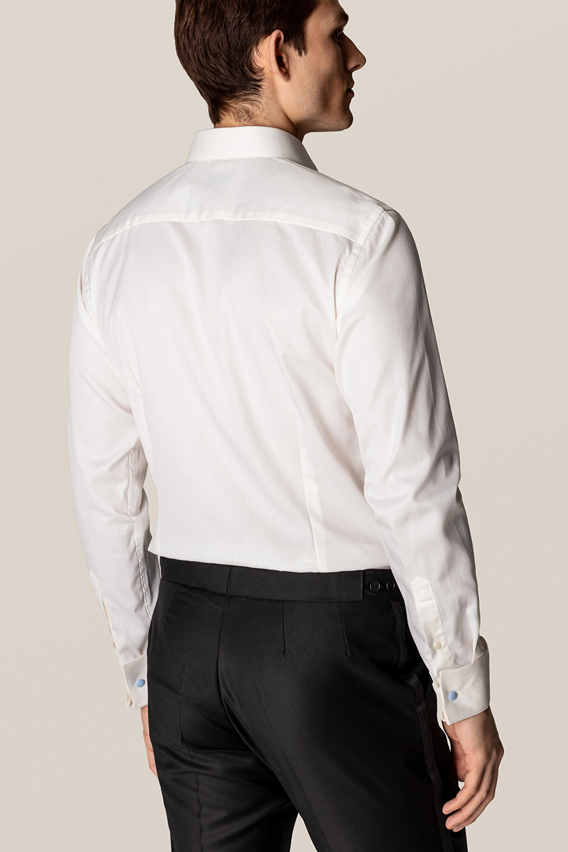 Eton Cont Off White Twill Evening Shirt Ecru-1 3