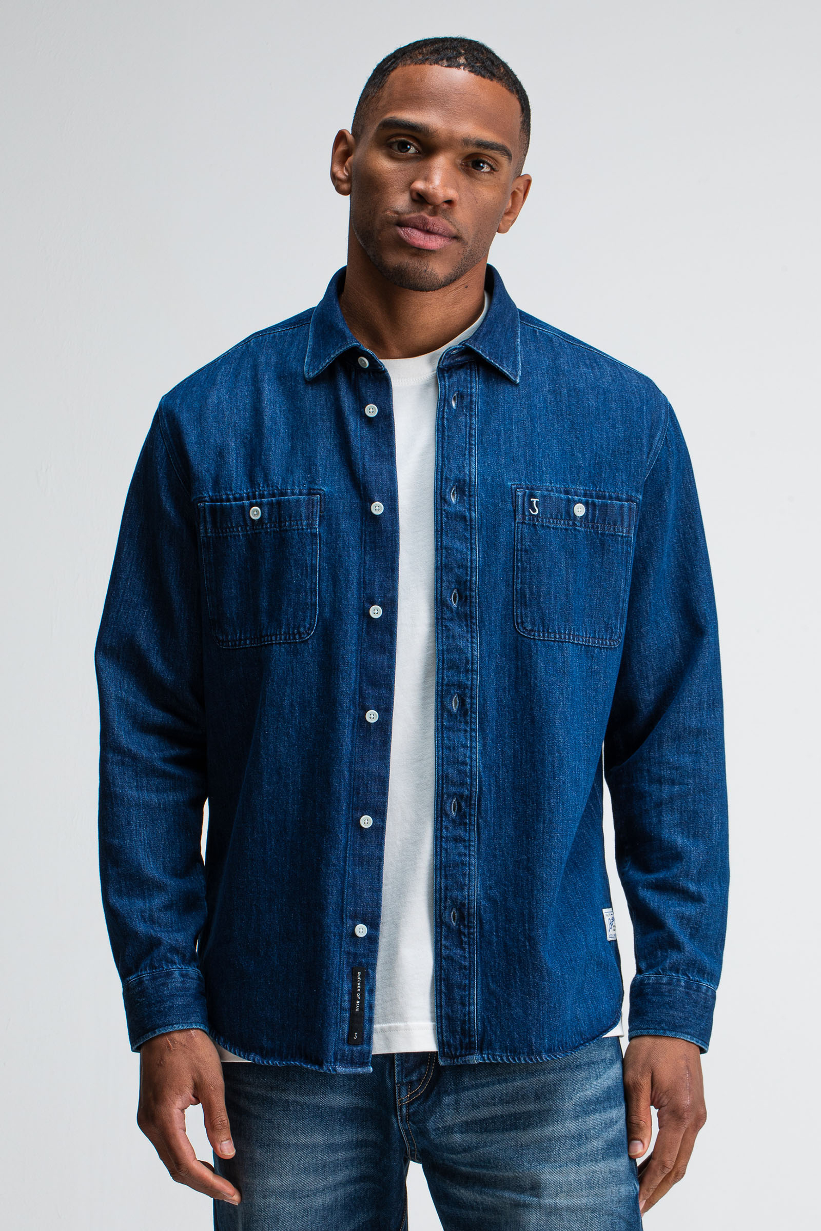Heren overhemd lm casual blauw