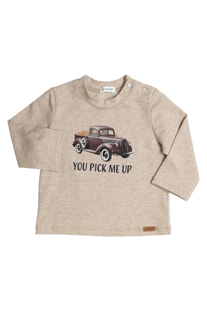 Baby t-shirt lange mouw bruin